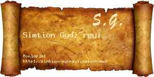 Simtion Györgyi névjegykártya