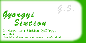 gyorgyi simtion business card